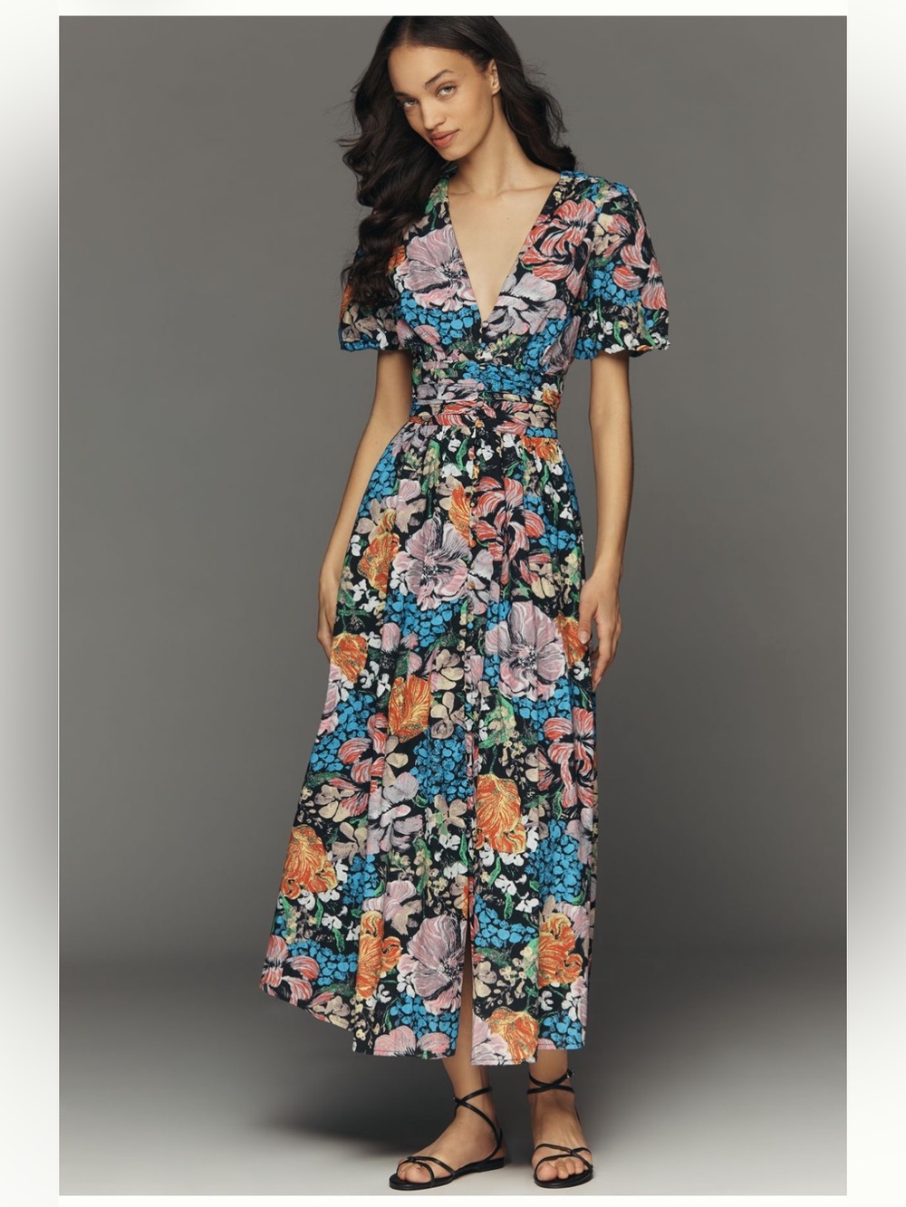 Yukiko Noritake Katerina Button-Front Midi Dress